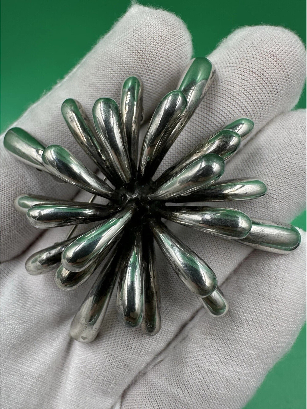 Vintage Signed ZINA Sterling Silver Contemporary Modern "Fireworks" Brooch Pin